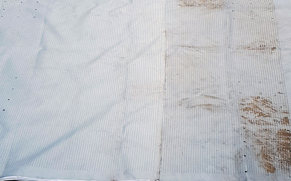 Очистка текстильного воздуховода от пыли
